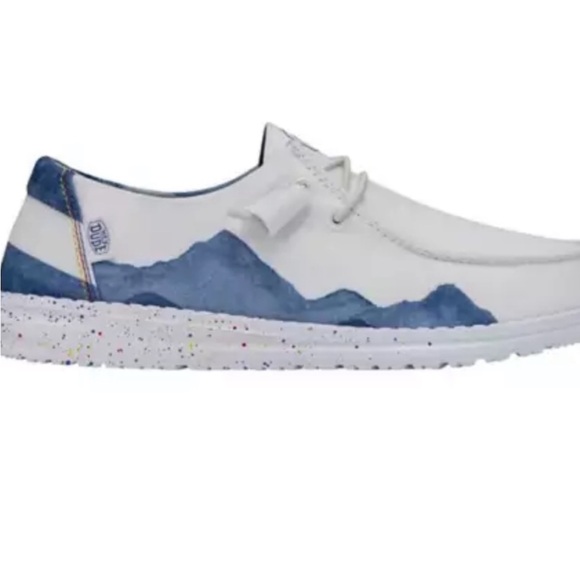 HEYDUDE Wally EXCLUSIVE Colorado Mountain ShoeS White/Blue Kid 6 /Women’s 7 NWOB - Picture 8 of 8